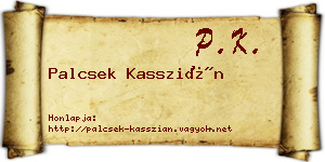 Palcsek Kasszián névjegykártya